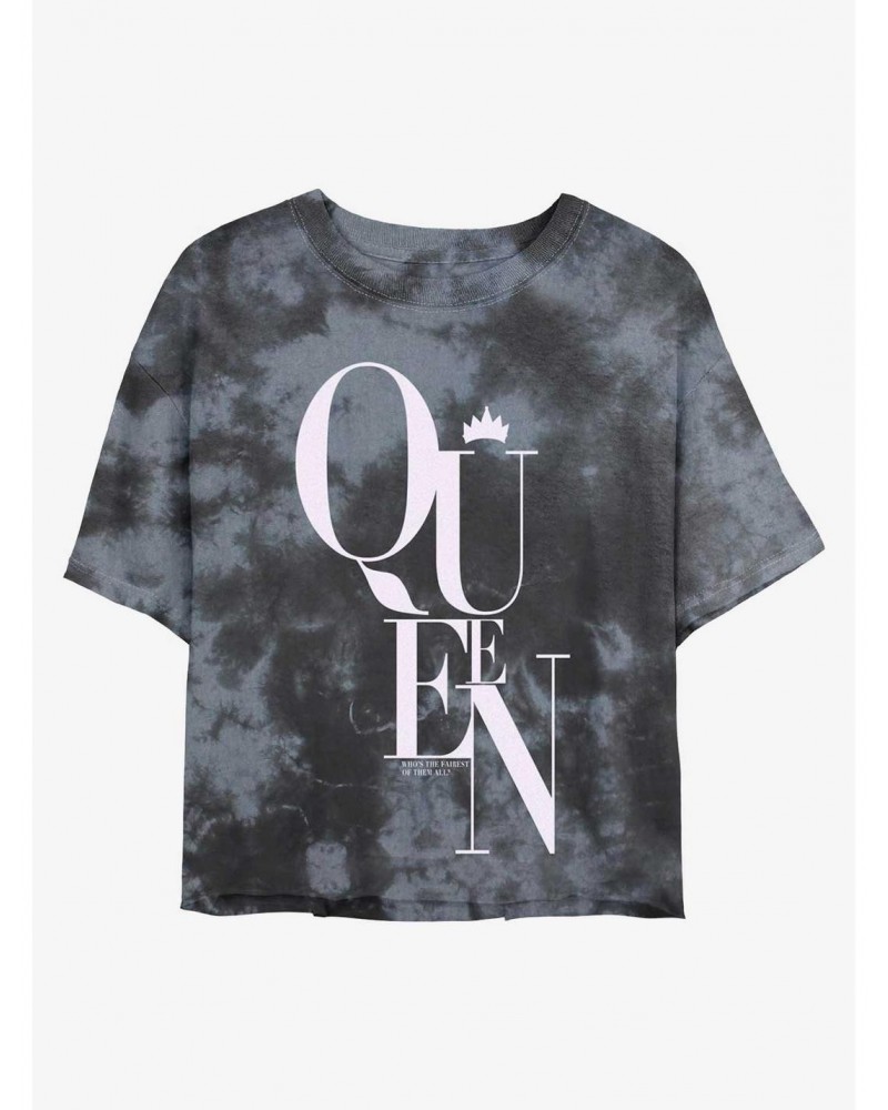 Disney Villains Crowned Evil Queen Tie-Dye Girls Crop T-Shirt $13.01 T-Shirts
