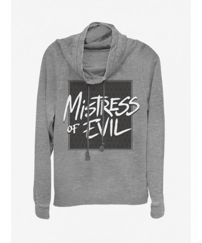 Disney Maleficent: Mistress Of Evil Bold Text Cowl Neck Long-Sleeve Girls Top $16.16 Tops