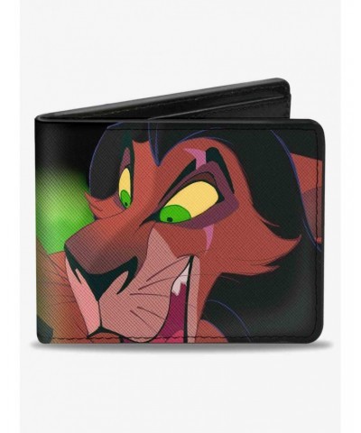 Disney The Lion King Scar Face Close Up 3 Hyenas Pose Bifold Wallet $9.20 Wallets