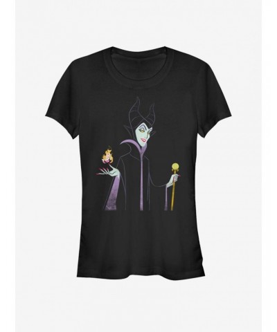 Disney Villains Maleficent Minimal Maleficent Girls T-Shirt $7.47 T-Shirts