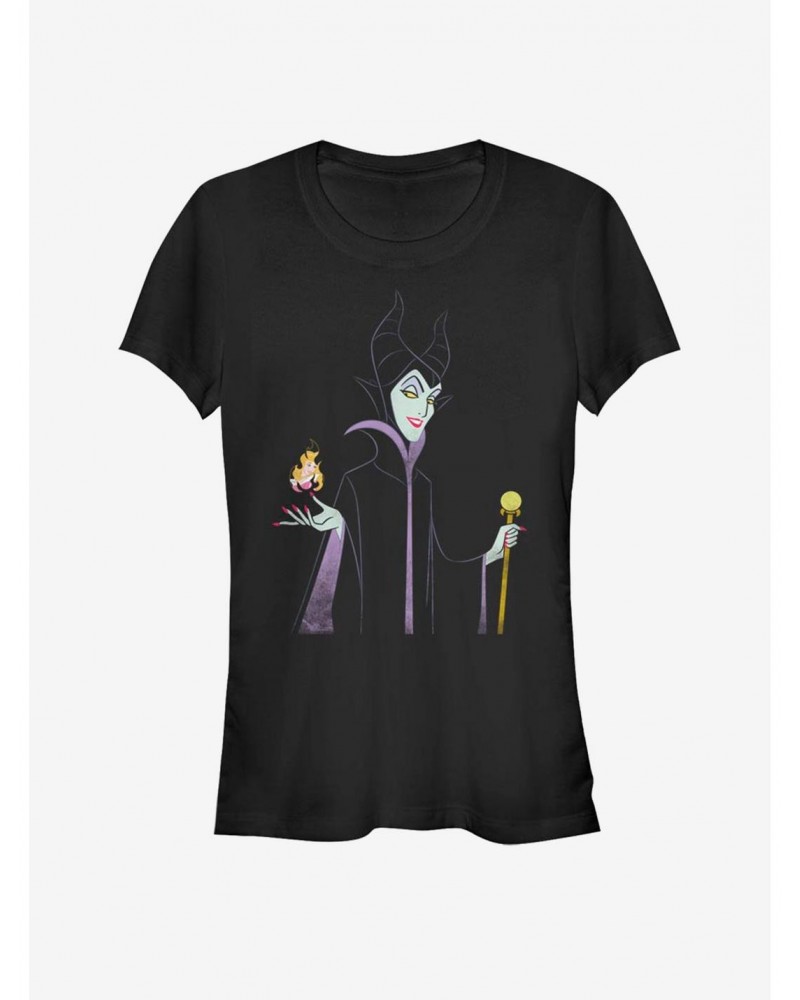 Disney Villains Maleficent Minimal Maleficent Girls T-Shirt $7.47 T-Shirts