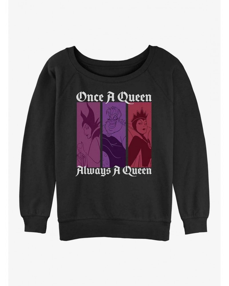 Disney Villains Always A Queen Girls Slouchy Sweatshirt $16.61 Sweatshirts