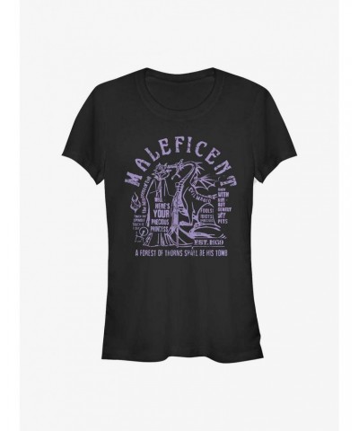 Disney Maleficent Maleficent Verbiage Girls T-Shirt $8.22 T-Shirts