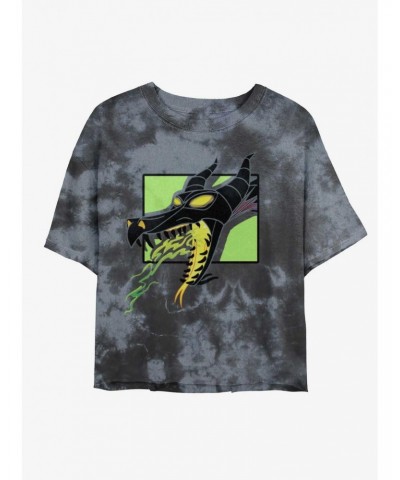 Disney Maleficent Dragon Breath Tie-Dye Girls Crop T-Shirt $11.56 T-Shirts