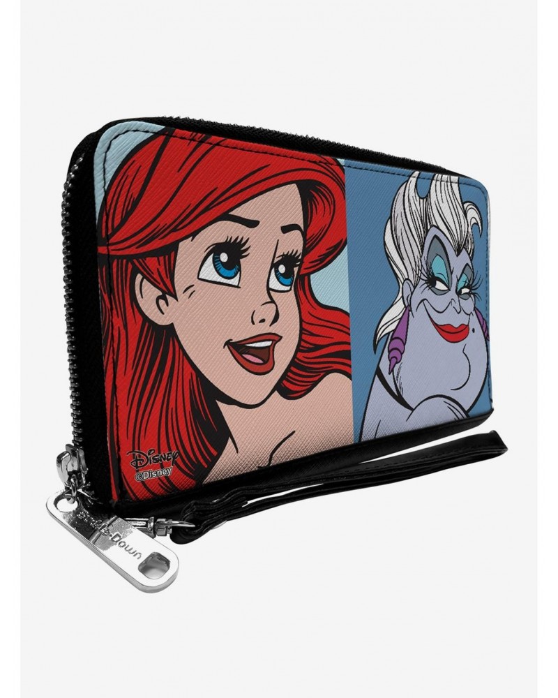 Disney The Little Mermaid Ariel and Ursula Face Blocks Zip Around Rectangle Wallet $9.89 Wallets