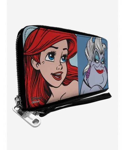 Disney The Little Mermaid Ariel and Ursula Face Blocks Zip Around Rectangle Wallet $9.89 Wallets