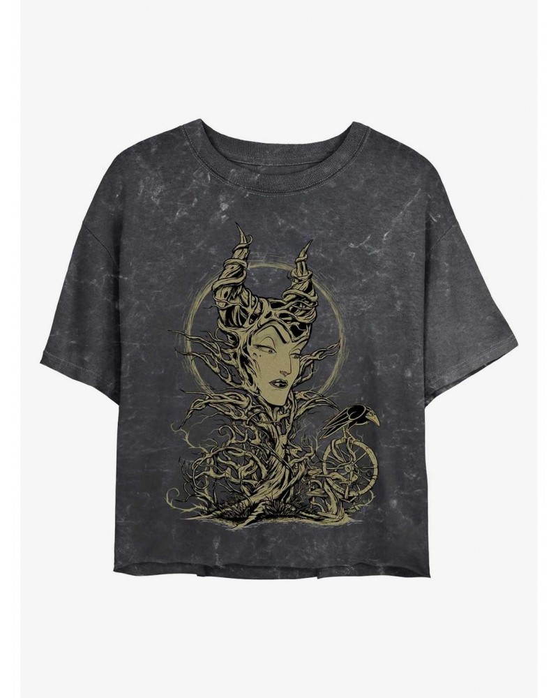 Disney Maleficent The Gift Maleficent Mineral Wash Crop Girls T-Shirt $11.85 T-Shirts