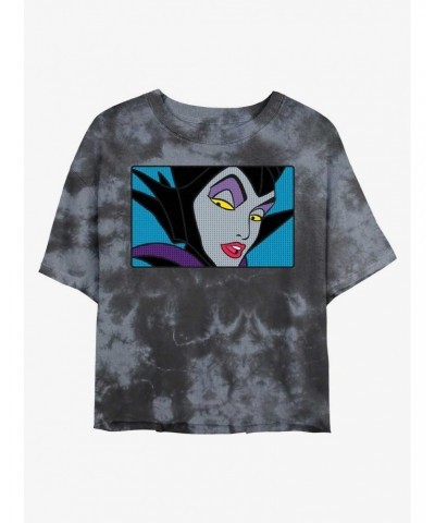 Disney Maleficent Evil Eyes Tie-Dye Girls Crop T-Shirt $10.40 T-Shirts