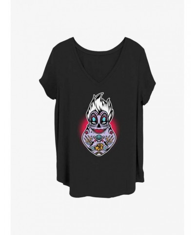 Disney The Little Mermaid Sugar Skull Ursula Girls T-Shirt Plus Size $12.43 T-Shirts