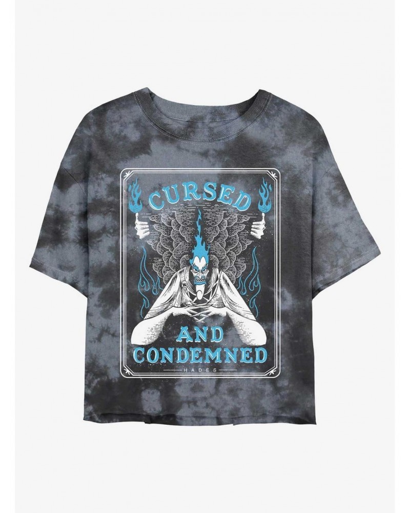 Disney Hercules Hades Cursed and Condemned Tie-Dye Girls Crop T-Shirt $9.25 T-Shirts