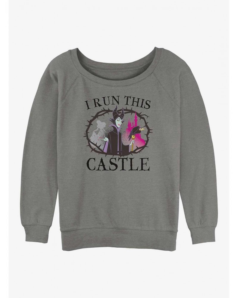 Disney Villains I Run This Castle Girls Slouchy Sweatshirt $18.45 Sweatshirts