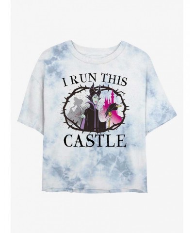 Disney Villains I Run This Castle Maleficent Tie-Dye Girls Crop T-Shirt $14.16 T-Shirts