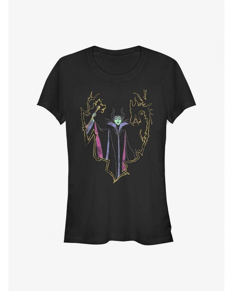 Disney Maleficent Drawn Out Girls T-Shirt $11.70 T-Shirts