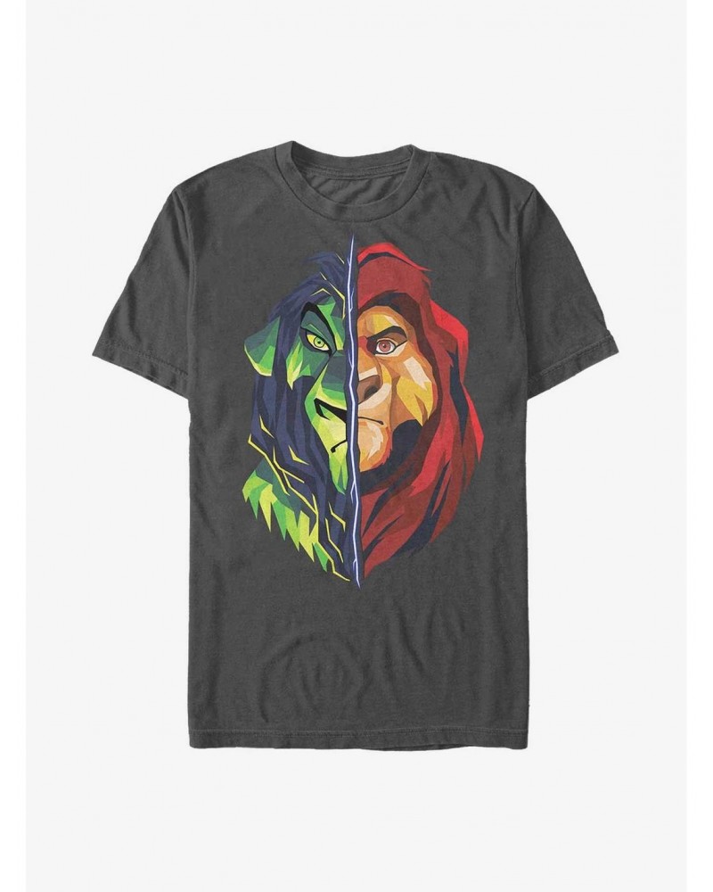 Disney The Lion King Scar and Mufasa Split T-Shirt $10.28 T-Shirts