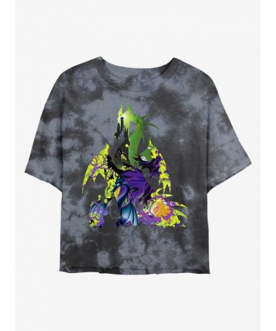 Disney Villains Dragon Form Maleficent Tie-Dye Girls Crop T-Shirt $14.45 T-Shirts