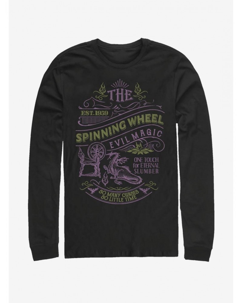 Disney Villains Maleficent Spinning Wheel Long-Sleeve T-Shirt $15.46 T-Shirts