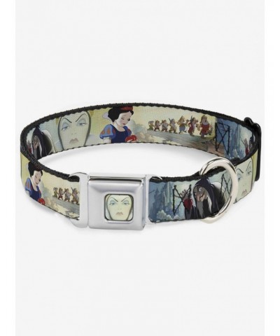 Disney Snow White And The Seven Dwarfs Old Witch Evil Queen Scenes Seatbelt Buckle Dog Collar $8.22 Pet Collars