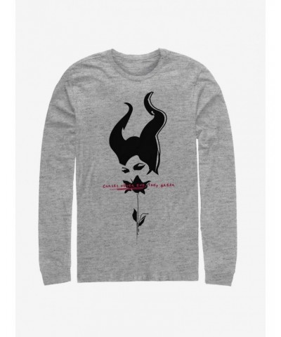 Disney Maleficent: Mistress Of Evil Black Rose Long-Sleeve T-Shirt $14.81 T-Shirts