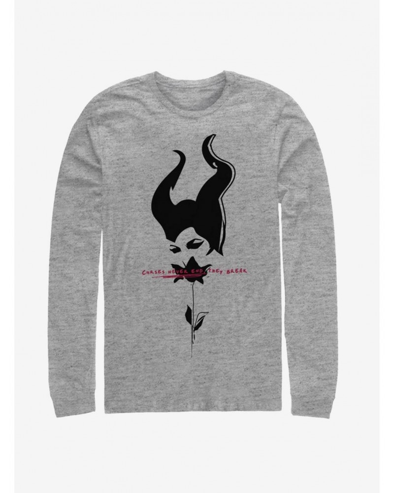 Disney Maleficent: Mistress Of Evil Black Rose Long-Sleeve T-Shirt $14.81 T-Shirts