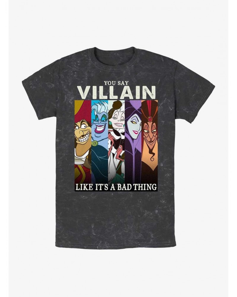 Disney Villains You Say Villain Like It's A Bad Thing Mineral Wash T-Shirt $9.84 T-Shirts
