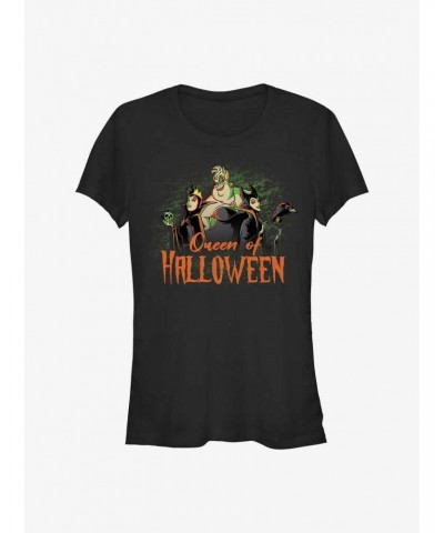 Disney Villains Queen Of Halloween Girls T-Shirt $11.95 T-Shirts