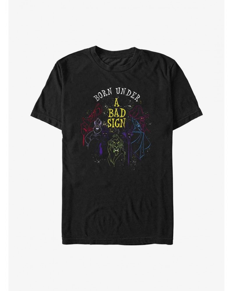Disney Villains Born Under A Bad Sign T-Shirt $10.28 T-Shirts