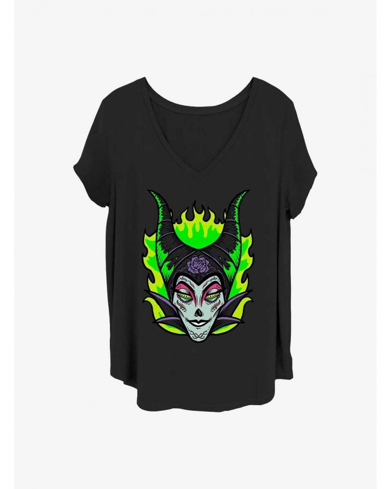 Disney Villains Maleficent Sugar Skull Girls T-Shirt Plus Size $9.83 T-Shirts