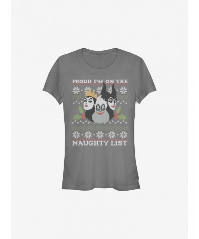 Disney Villains Naughty And Proud Holiday Girls T-Shirt $7.72 T-Shirts
