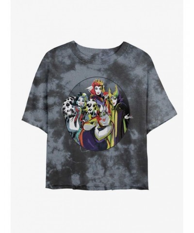 Disney Villains The Bad Girls Tie-Dye Girls Crop T-Shirt $10.69 T-Shirts